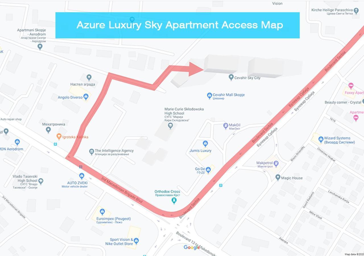 Azure Luxury Sky Apartment Szkopje Kültér fotó